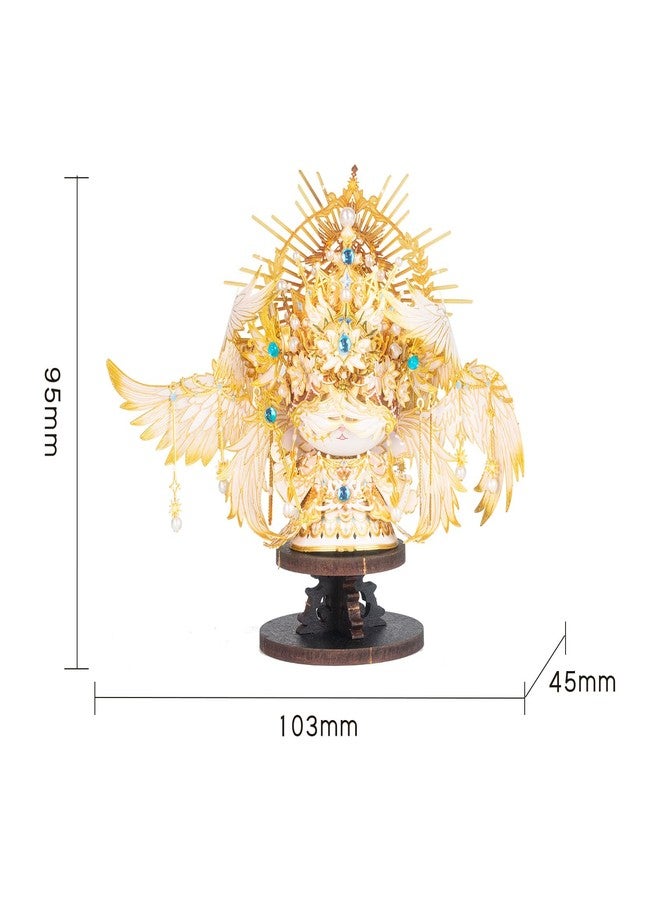 مو أحجية معدنية ثلاثية الأبعاد من MU للكبار، تتضمن مجسم ملاك وقطة صغيرة مع دعامتين، طقم نموذج ملاك حارس معدني، مجموعة تجميع يدوية، هدية مثالية لأعياد الميلاد ورأس السنة، ديكور منزلي/مكتبي/كنيسة - Image 4